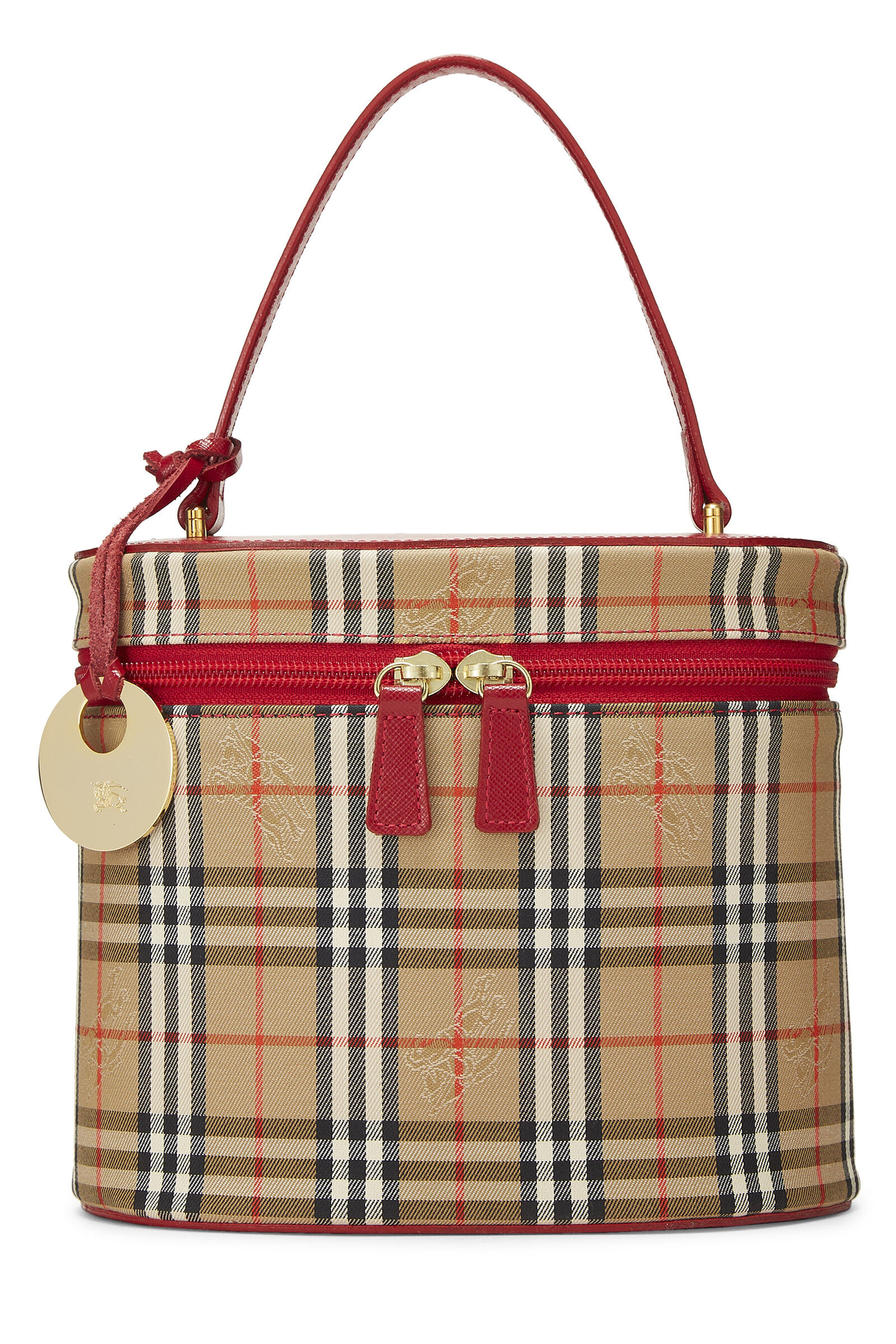 BURBERRY RED HAYMARKET CANVAS VANITY