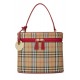 BURBERRY RED HAYMARKET CANVAS VANITY