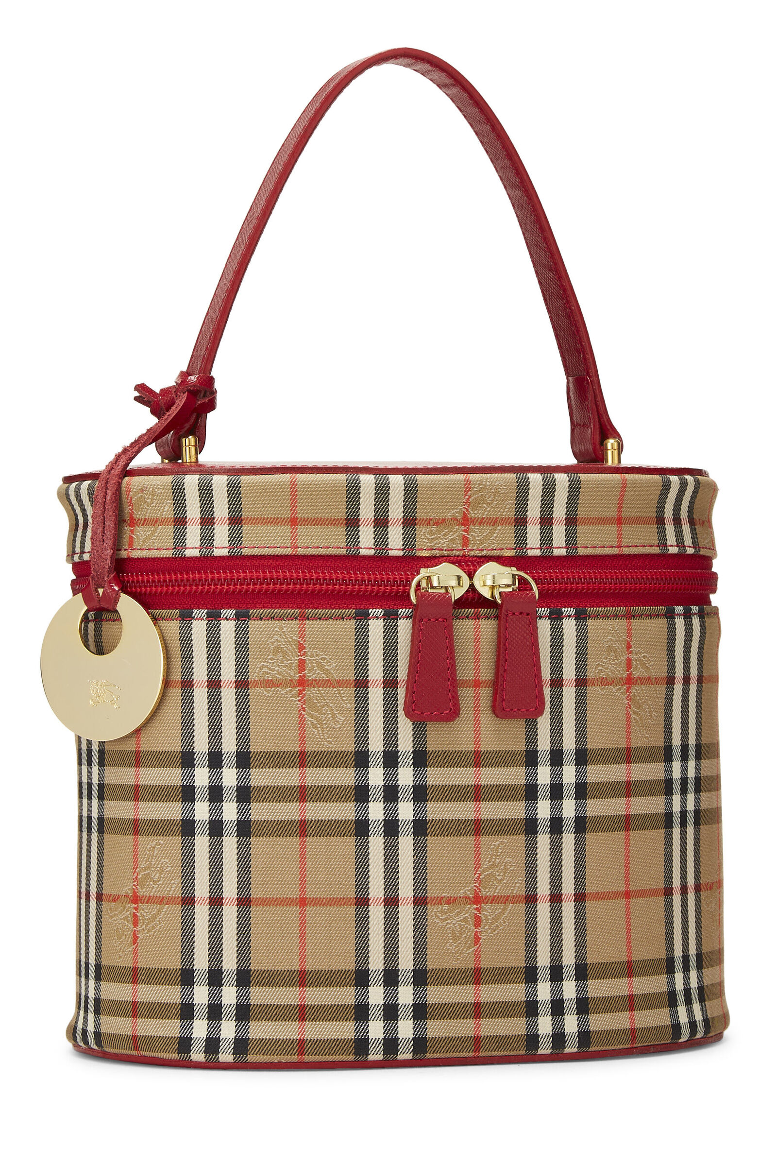 BURBERRY RED HAYMARKET CANVAS VANITY