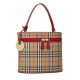 BURBERRY RED HAYMARKET CANVAS VANITY