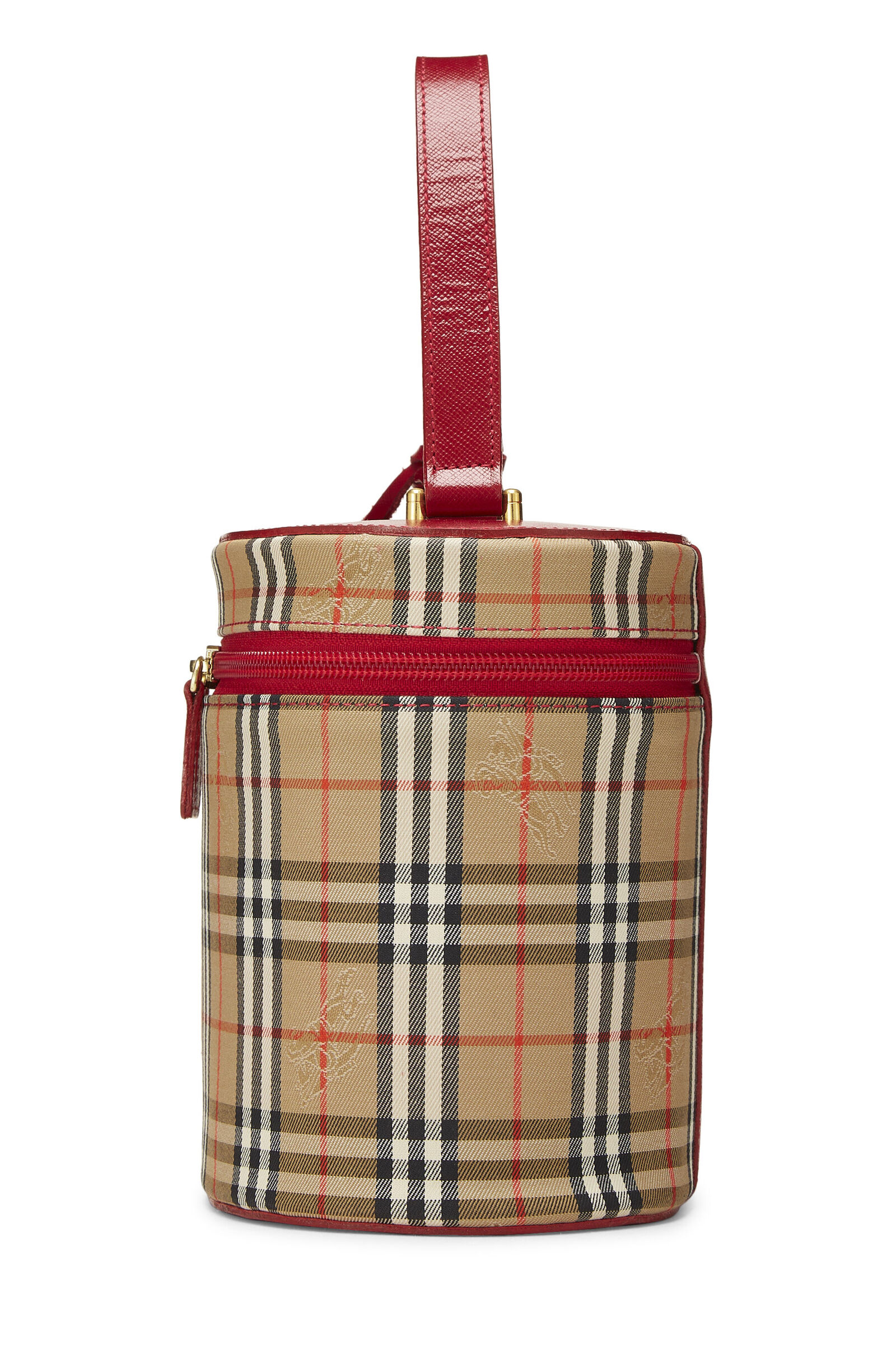 BURBERRY RED HAYMARKET CANVAS VANITY