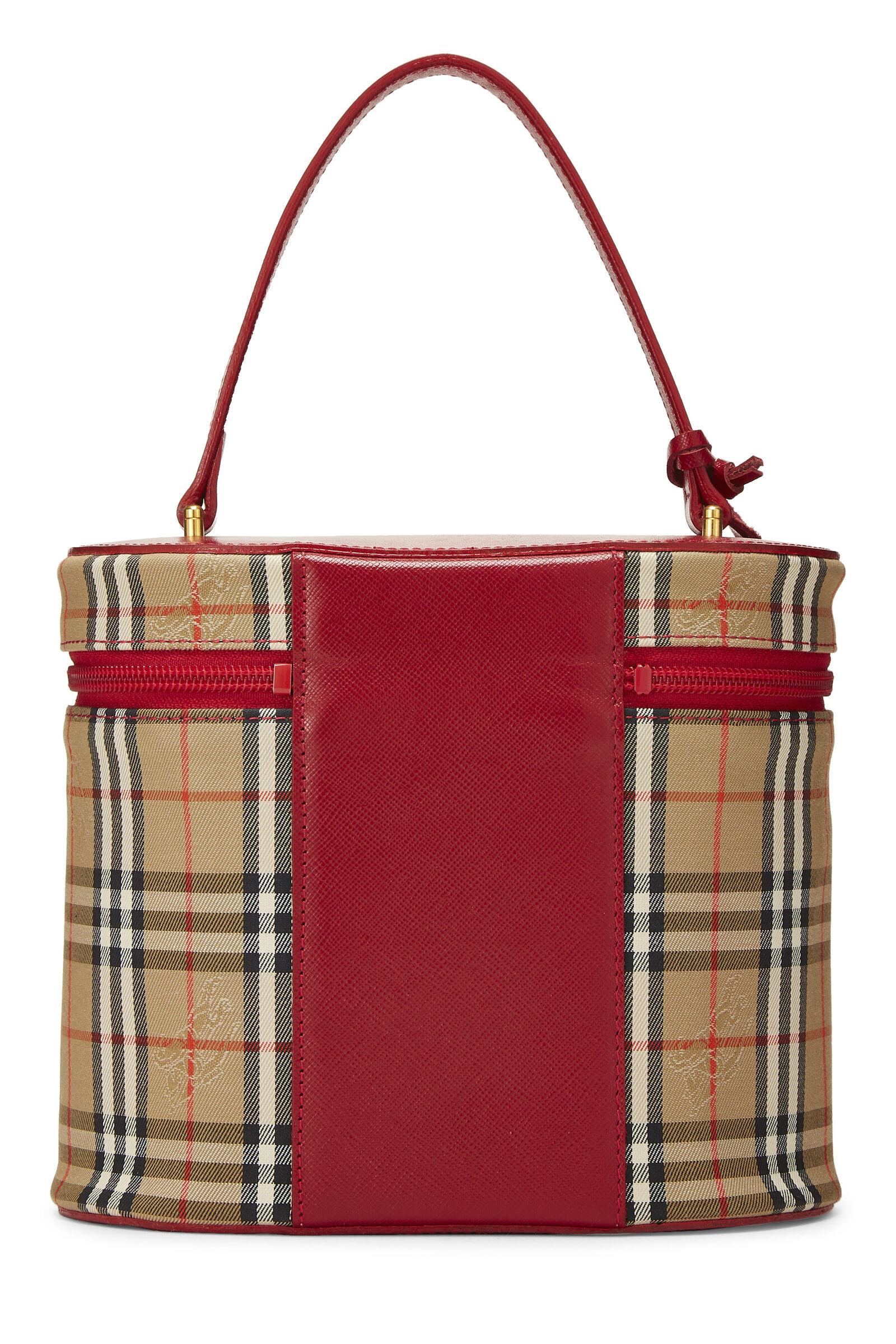 BURBERRY RED HAYMARKET CANVAS VANITY