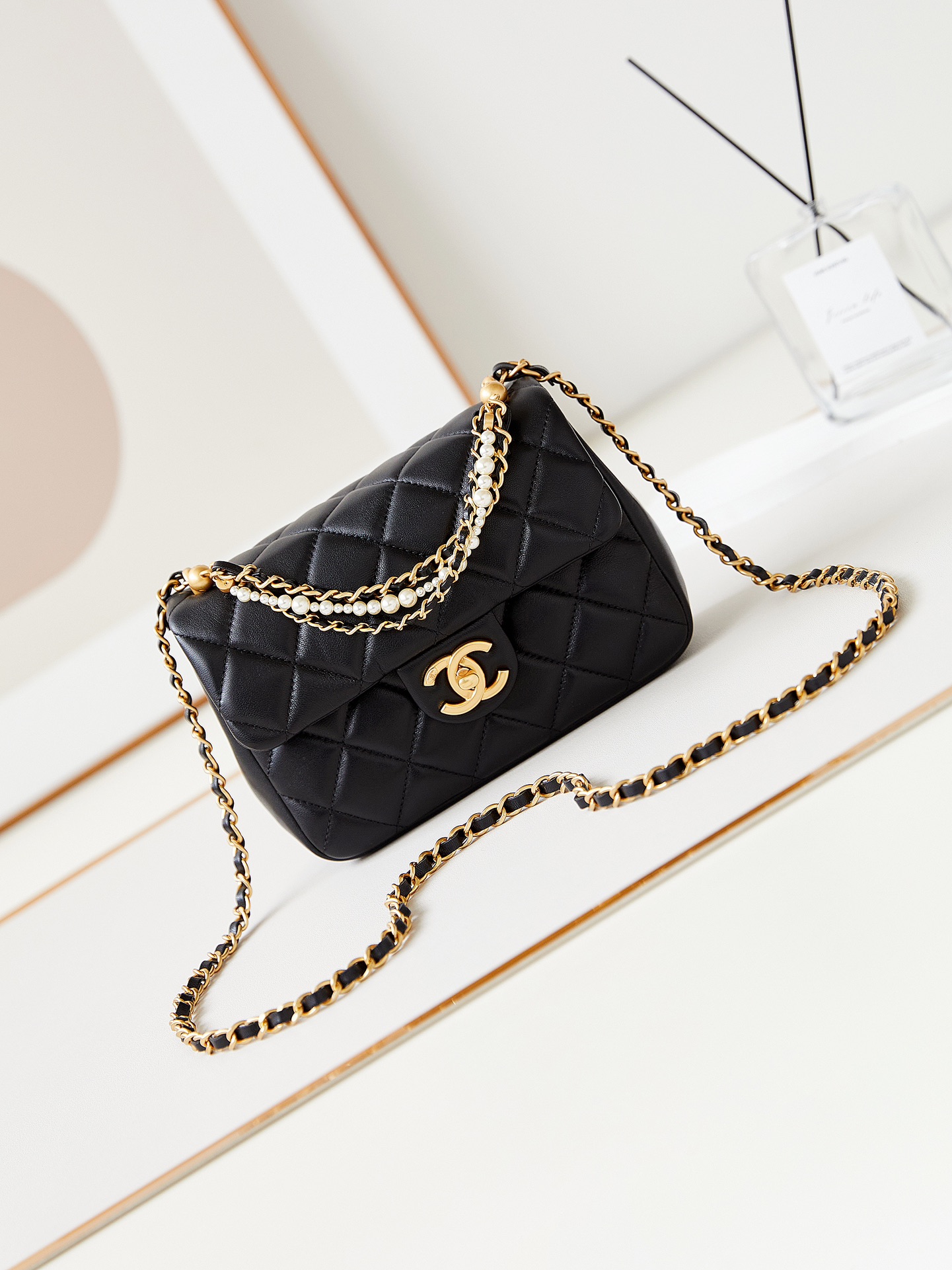 CHANEL MINI FLAP BAG AS4385 BLACK  7A TOP QUALITY