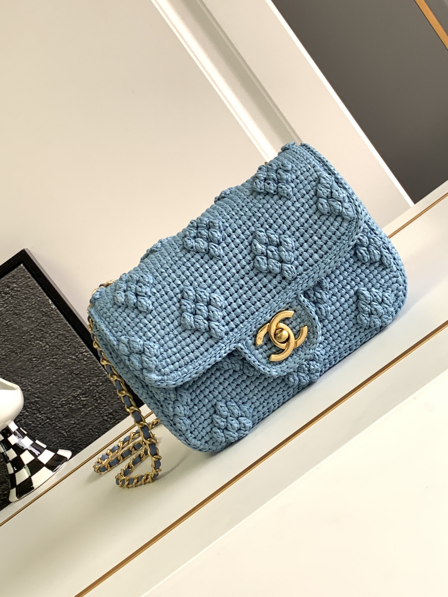 CHANEL MINI FLAP BAG AS4518 VARIANTS BLUE 7A TOP QUALITY