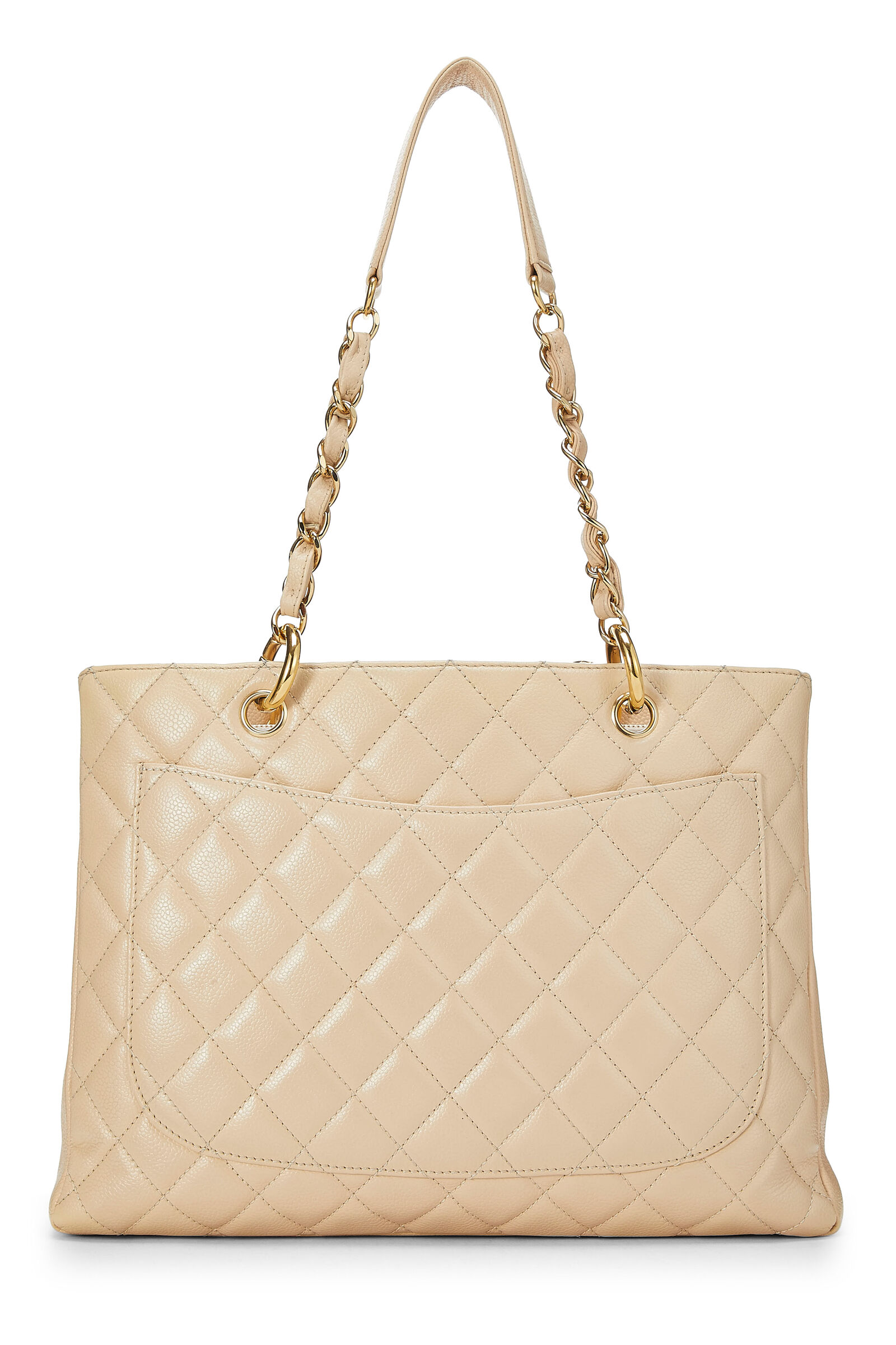 CHANEL BEIGE QUILTED CAVIAR GRAND SHOPPING TOTE (GST)