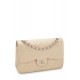 CHANEL BEIGE QUILTED CAVIAR NEW CLASSIC DOUBLE FLAP JUMBO