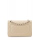 CHANEL BEIGE QUILTED CAVIAR NEW CLASSIC DOUBLE FLAP JUMBO