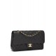 CHANEL BLACK QUILTED CAVIAR CLASSIC DOUBLE FLAP MEDIUM