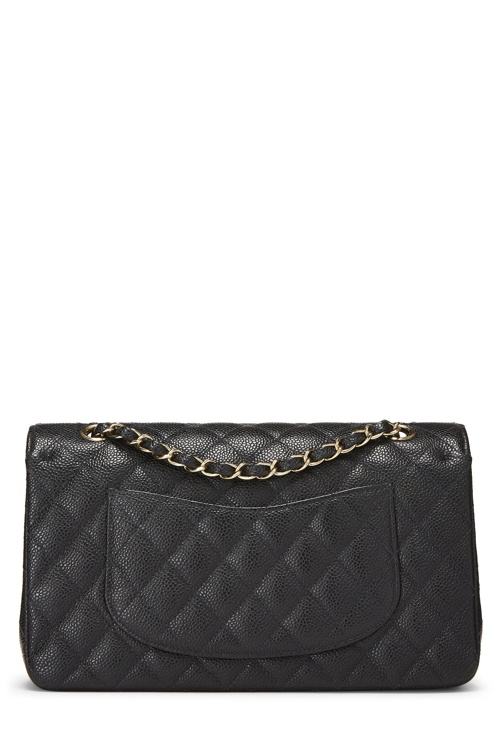 CHANEL BLACK QUILTED CAVIAR CLASSIC DOUBLE FLAP MEDIUM