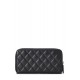 CHANEL BLACK QUILTED LAMBSKIN ZIP WALLET