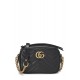 GUCCI BLACK LEATHER GG MARMONT CROSSBODY MINI