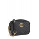 GUCCI BLACK LEATHER GG MARMONT CROSSBODY MINI