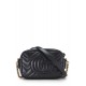 GUCCI BLACK LEATHER GG MARMONT CROSSBODY MINI