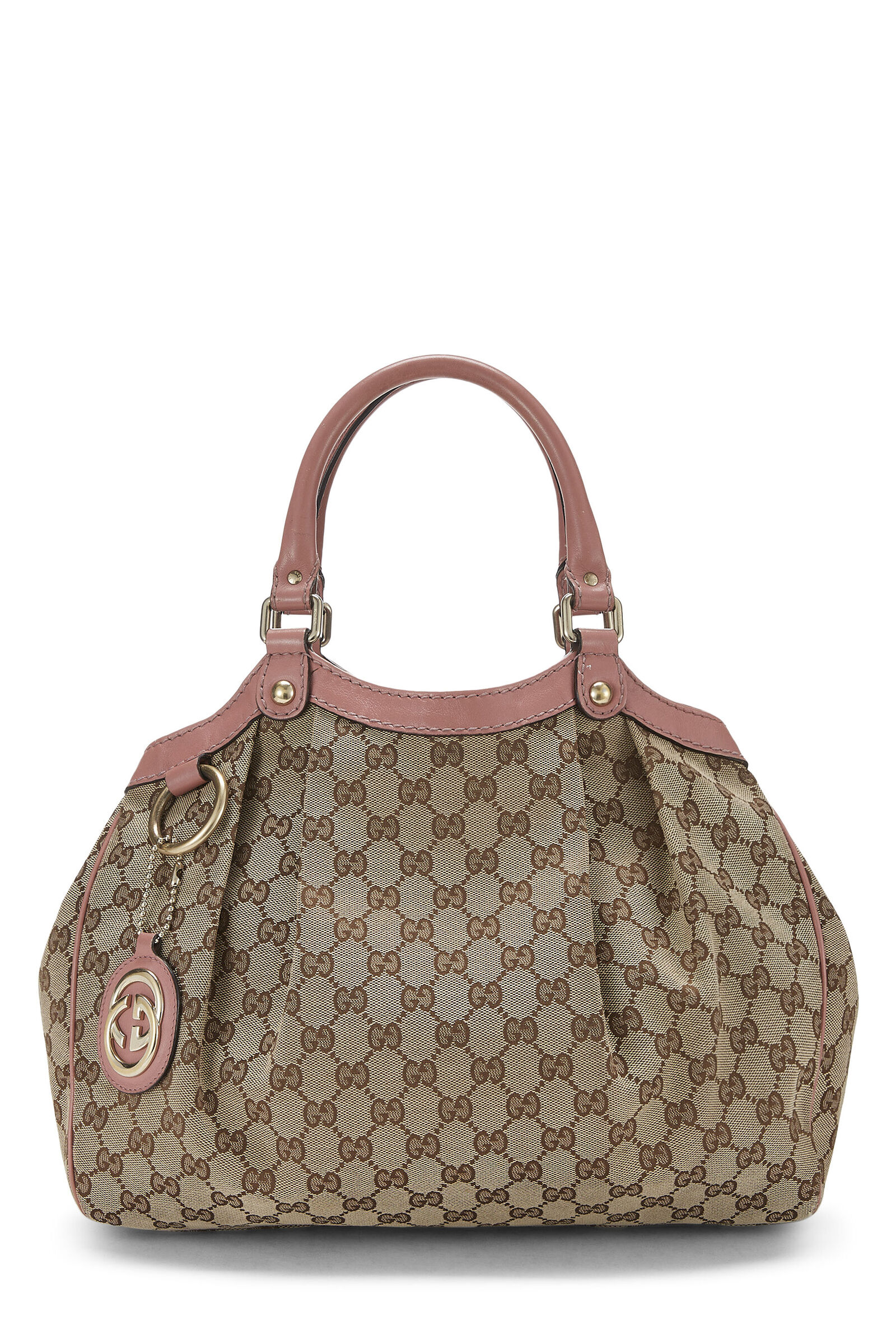 GUCCI PINK ORIGINAL GG CANVAS SUKEY TOTE