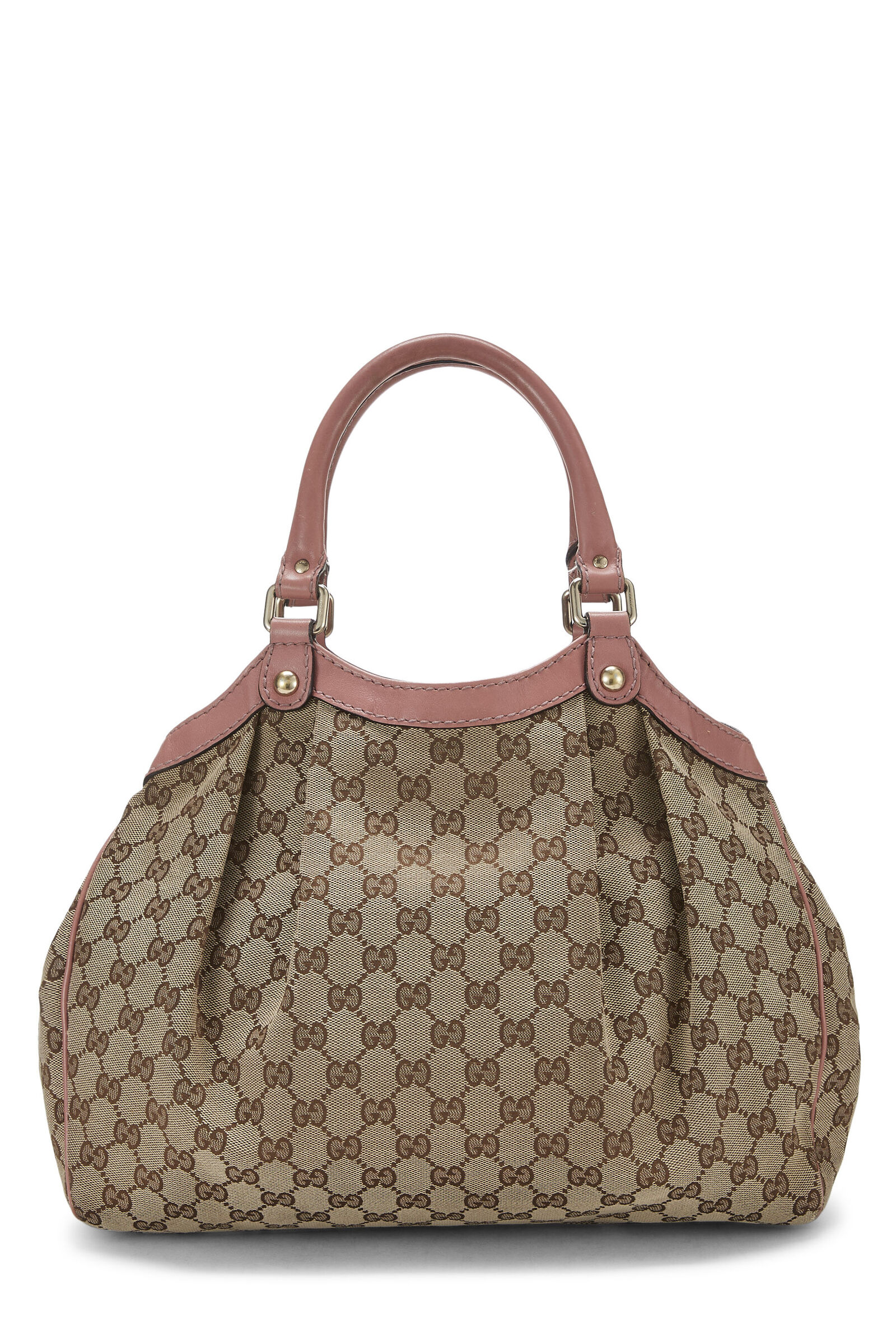 GUCCI PINK ORIGINAL GG CANVAS SUKEY TOTE