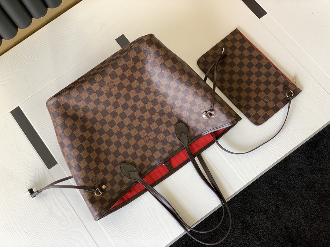 Louis Vuitton MM N41358 Neverfull Real Leather Bag