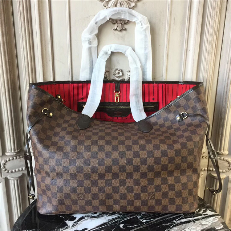 Louis Vuitton GM N51106 Damier Azur Neverfull Leather Bag