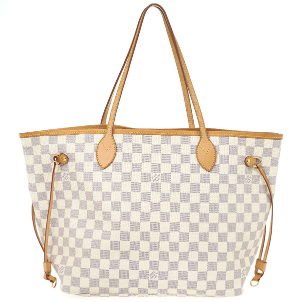 Louis Vuitton GM N51108 Damier Azur Neverfull Leather Bag