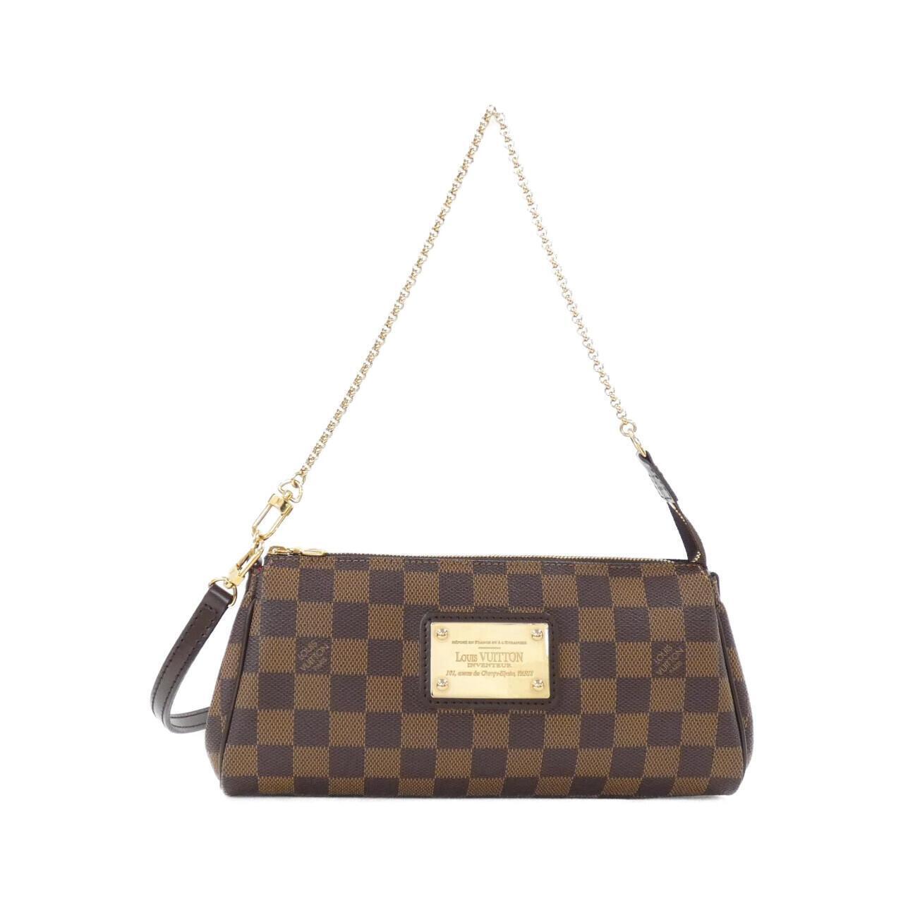 Louis Vuitton N55213 Real Leather Damier Canvas Eva Clutch