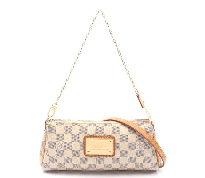 Louis Vuitton N55214 Real Leather Damier Canvas Eva Clutch