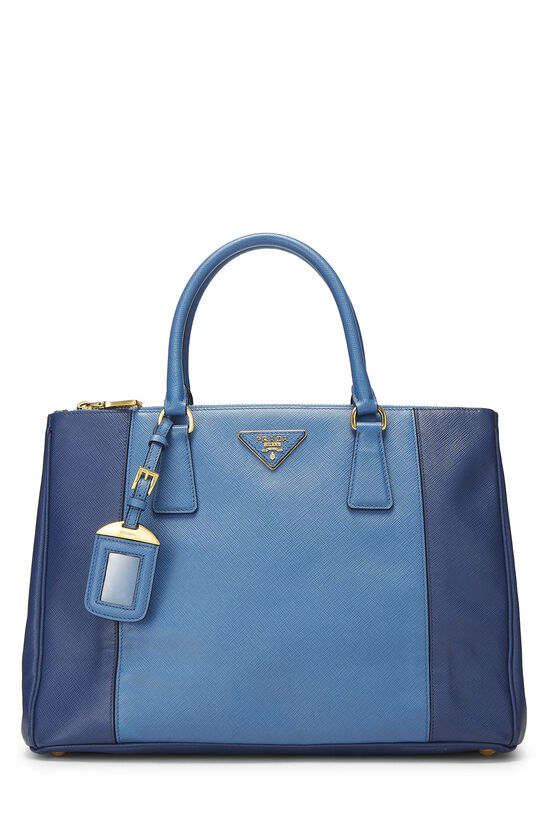 PRADA BLUE SAFFIANO EXECUTIVE TOTE MEDIUM