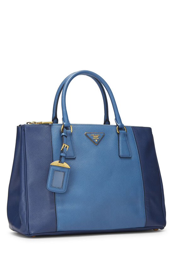 PRADA BLUE SAFFIANO EXECUTIVE TOTE MEDIUM