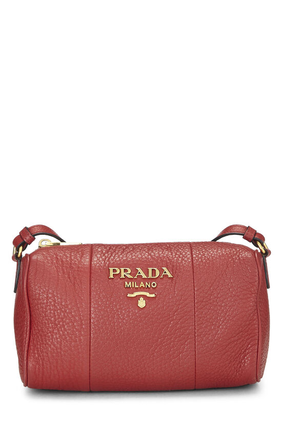 PRADA RED VITELLO DAINO CROSSBODY BAG