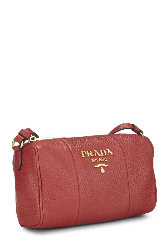 PRADA RED VITELLO DAINO CROSSBODY BAG