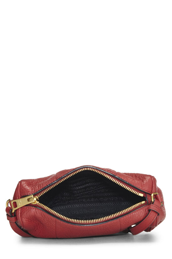 PRADA RED VITELLO DAINO CROSSBODY BAG