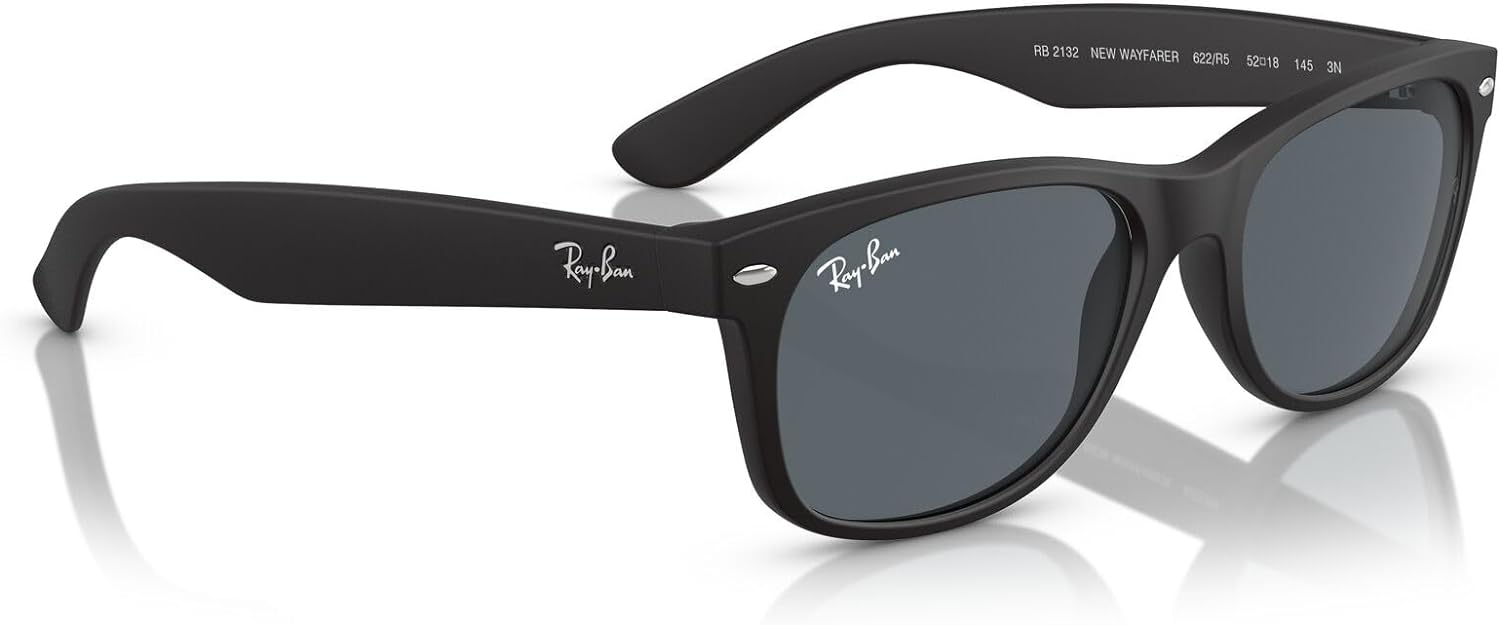 Ray-Ban Unisex Sunglasses Black On Transparent Frame Rubber Black/Blue