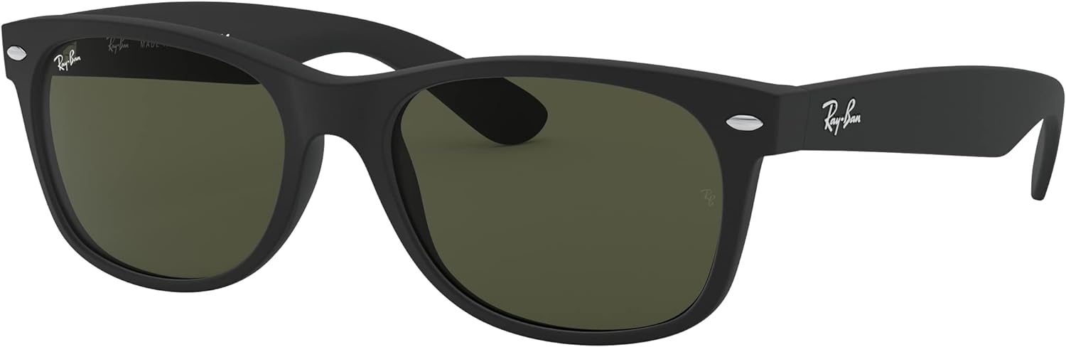 Ray-Ban Unisex Sunglasses Black On Transparent Frame Rubber Black/G-15 Green