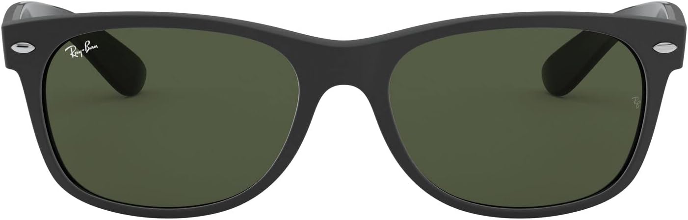 Ray-Ban Unisex Sunglasses Black On Transparent Frame Rubber Black on Black/G-15 Green