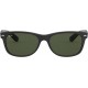 Ray-Ban Unisex Sunglasses Black On Transparent Frame Rubber Black on Black/G-15 Green