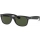 Ray-Ban Unisex Sunglasses Black On Transparent Frame Rubber Black on Black/G-15 Green