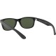 Ray-Ban Unisex Sunglasses Black On Transparent Frame Rubber Black on Black/G-15 Green