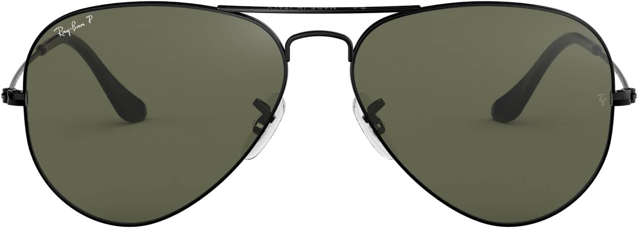 Ray-Ban Rb3025 Classic Polarized Aviator Sunglasses Black/Polarized G-15 Green