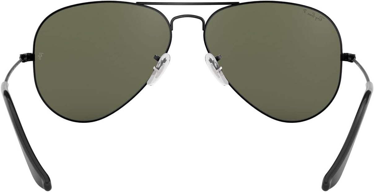 Ray-Ban Rb3025 Classic Polarized Aviator Sunglasses Black/Polarized G-15 Green