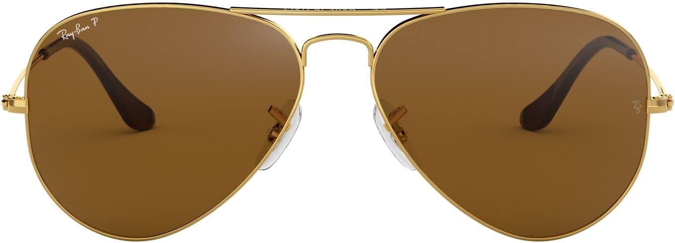 Ray-Ban Rb3025 Classic Polarized Aviator Sunglasses Gold/Brown Polarized