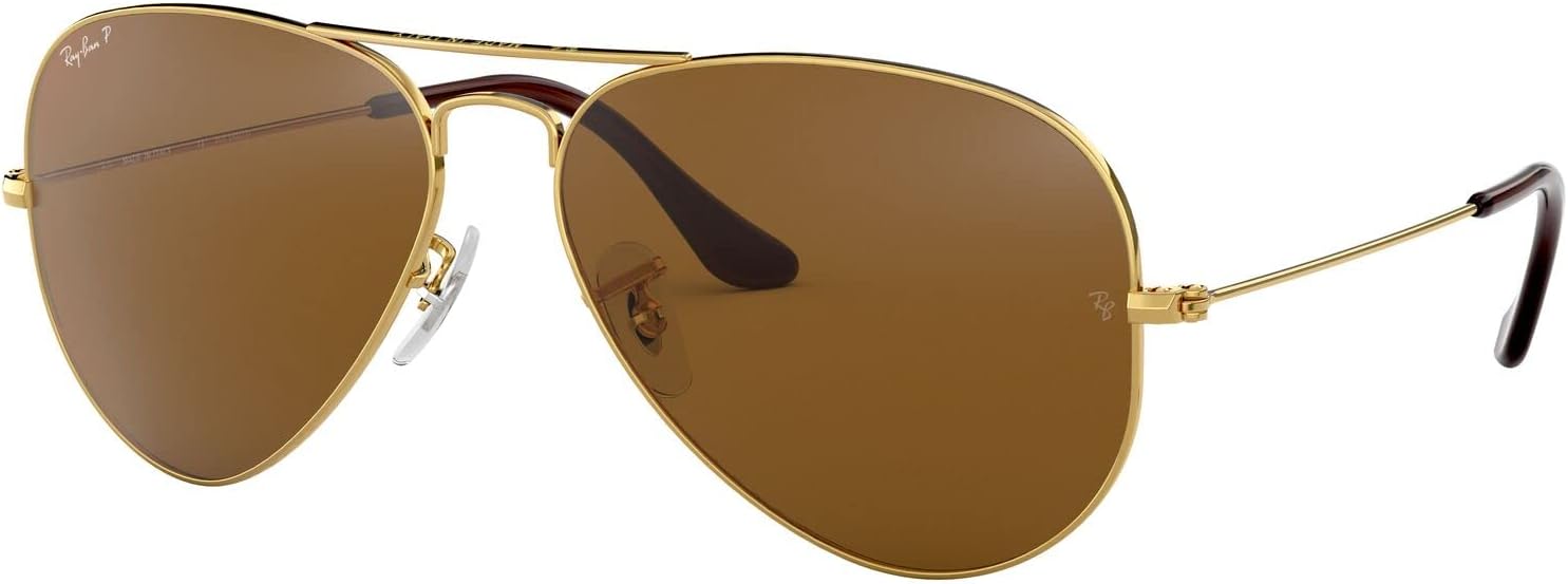 Ray-Ban Rb3025 Classic Polarized Aviator Sunglasses Gold/Brown Polarized