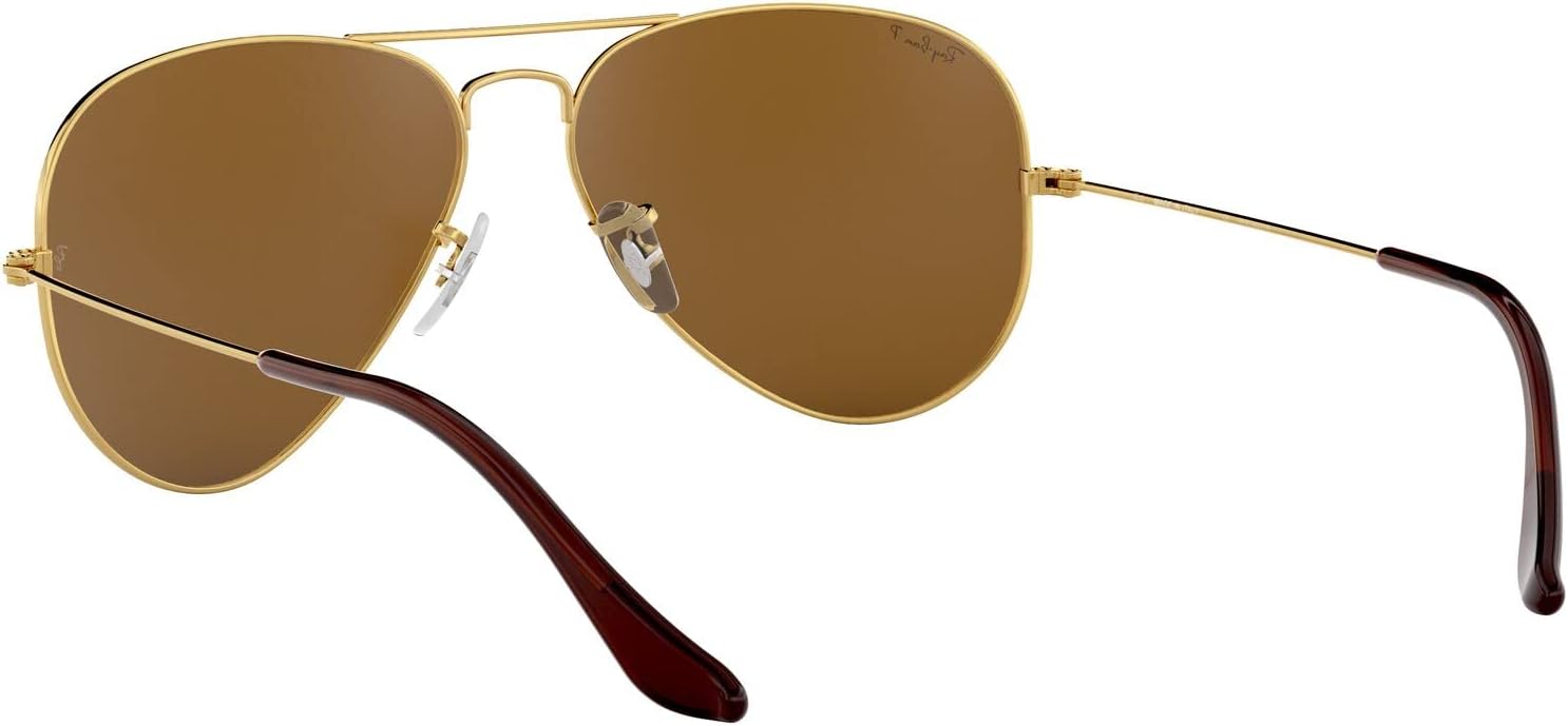 Ray-Ban Rb3025 Classic Polarized Aviator Sunglasses Gold/Brown Polarized