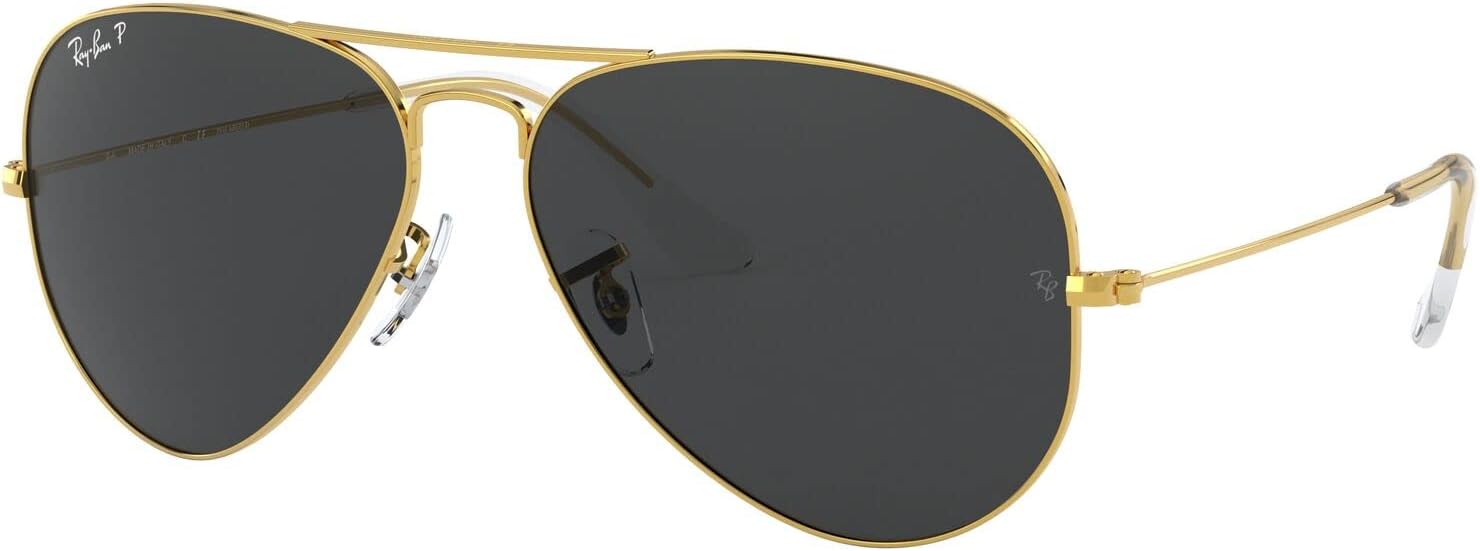 Ray-Ban Rb3025 Classic Polarized Aviator Sunglasses Legend Gold/Polarized Black