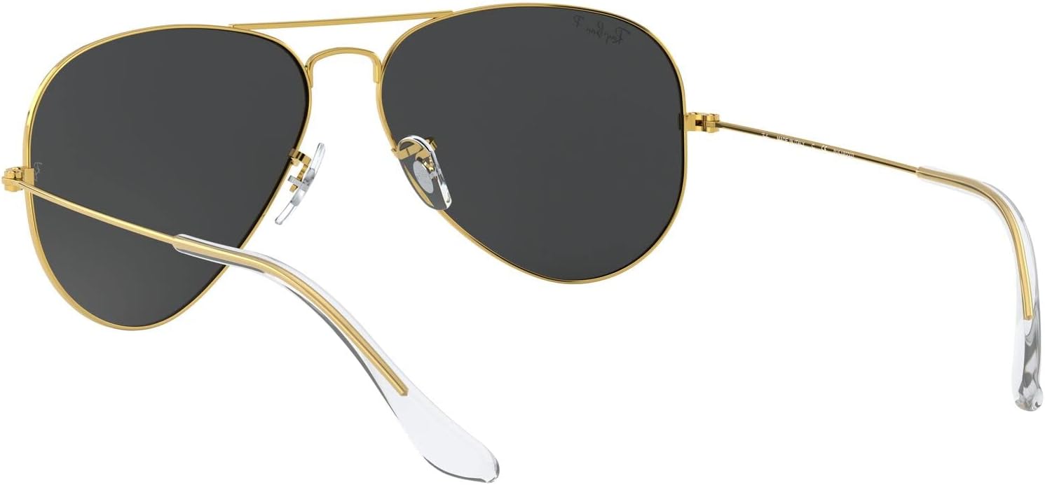 Ray-Ban Rb3025 Classic Polarized Aviator Sunglasses Legend Gold/Polarized Black