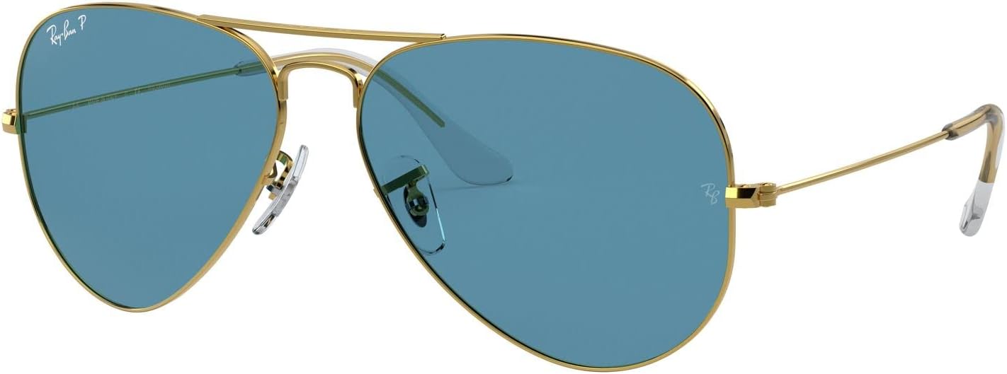 Ray-Ban Rb3025 Classic Polarized Aviator Sunglasses Legend Gold/Polarized Blue