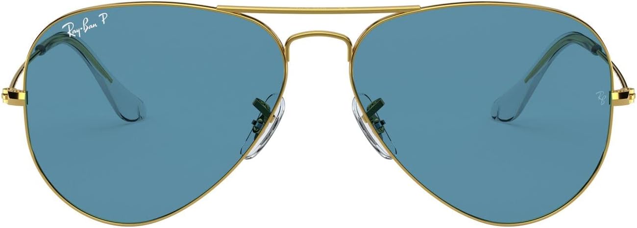 Ray-Ban Rb3025 Classic Polarized Aviator Sunglasses Legend Gold/Polarized Blue