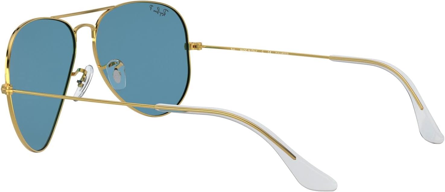 Ray-Ban Rb3025 Classic Polarized Aviator Sunglasses Legend Gold/Polarized Blue