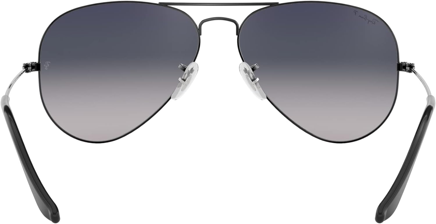 Ray-Ban Rb3025 Classic Polarized Aviator Sunglasses Gunmetal/Polarized Blue Gradient Grey