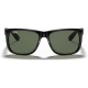 Ray-Ban RB4165 Justin Rectangular Sunglasses Black/Dark Green