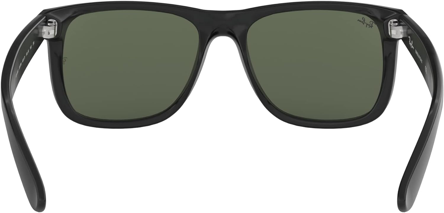 Ray-Ban RB4165 Justin Rectangular Sunglasses Black/Dark Green