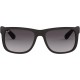 Ray-Ban RB4165 Justin Rectangular Sunglasses Rubber Black/Light Grey Gradient Dark Grey