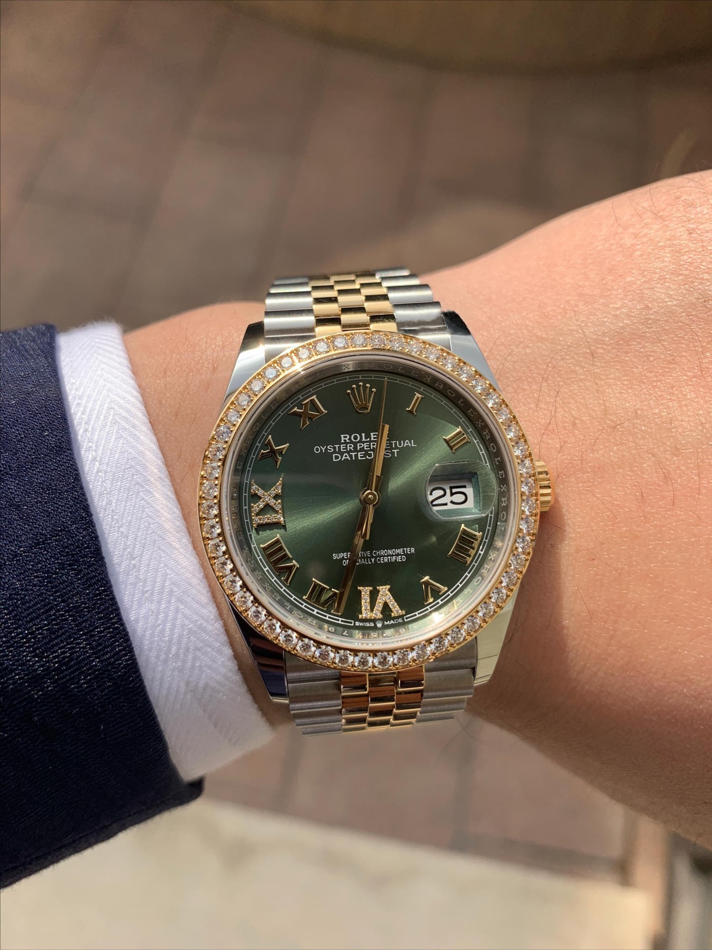 Rolex DATEJUST 36mm Oystersteel yellow gold and diamonds m126283rbr